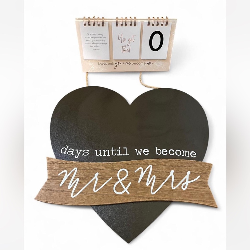 Elegant Black and Brown Wedding Countdown Calendar